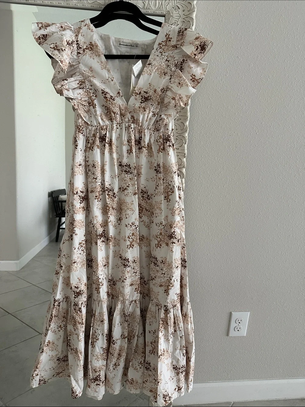 Abercrombie Maxi Dress with Brown Floral Print